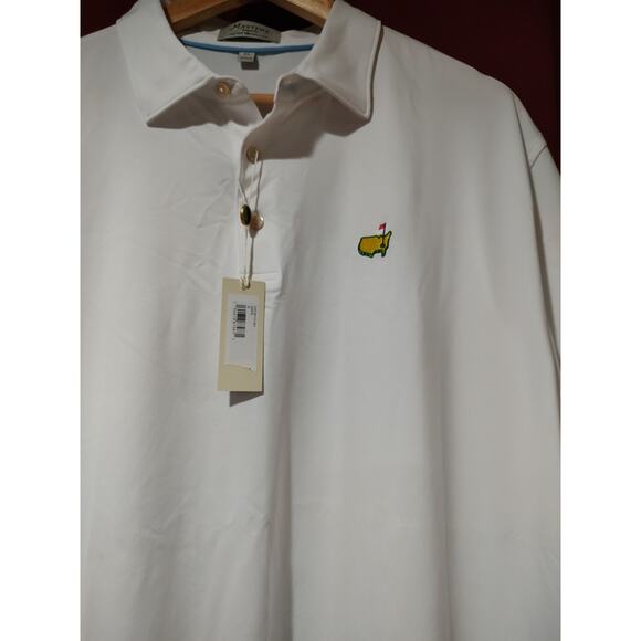 Men's Masters Peter Millar Golf Polo Shirt White Augusta National XL NWT - Picture 2 of 6